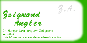 zsigmond angler business card